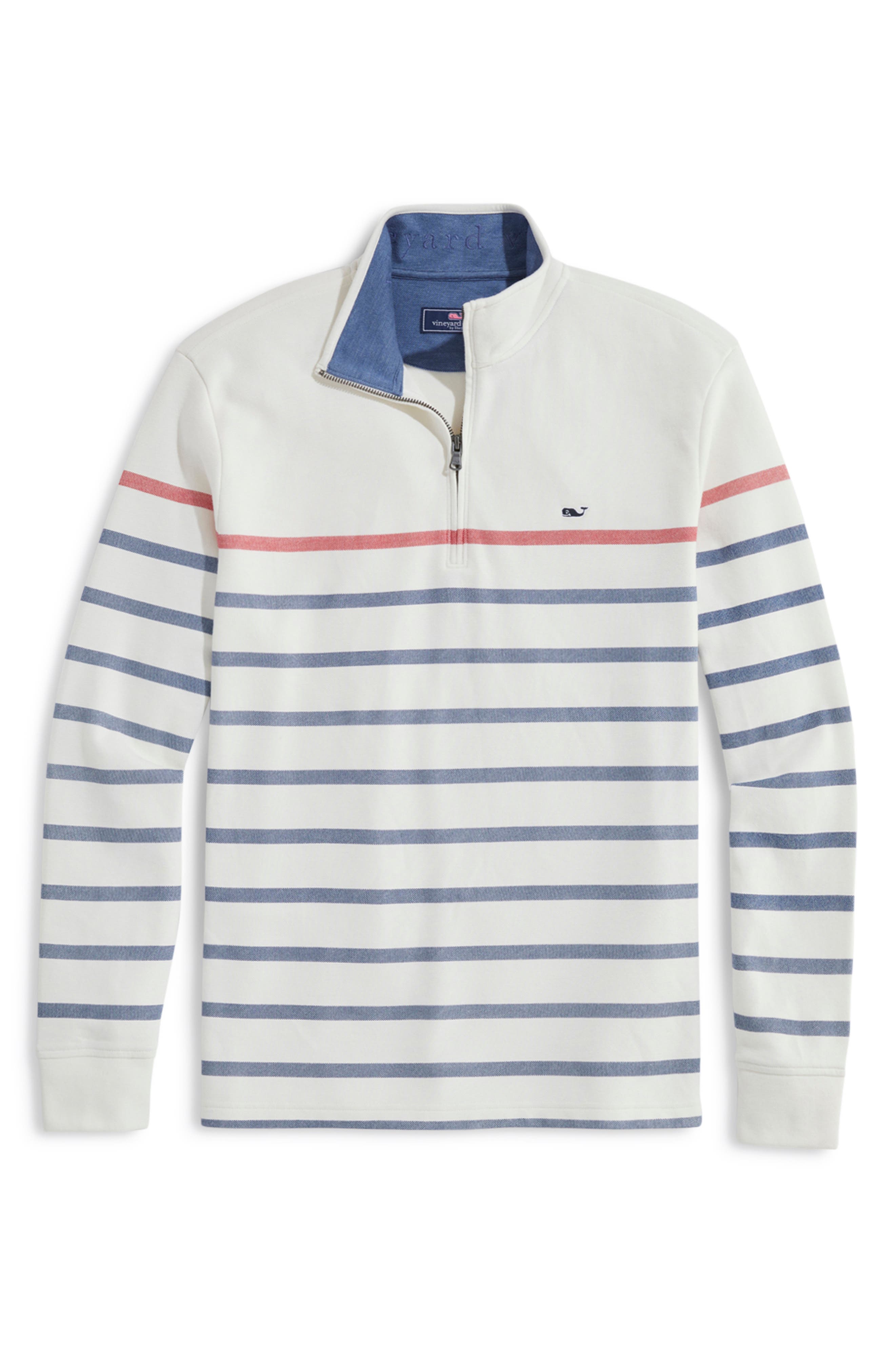 vineyard vines Saltwater Breton Stripe Quarter Zip Pullover