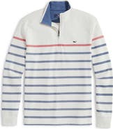vineyard vines Saltwater Breton Stripe Quarter Zip Pullover