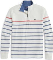 vineyard vines Saltwater Breton Stripe Quarter Zip Pullover