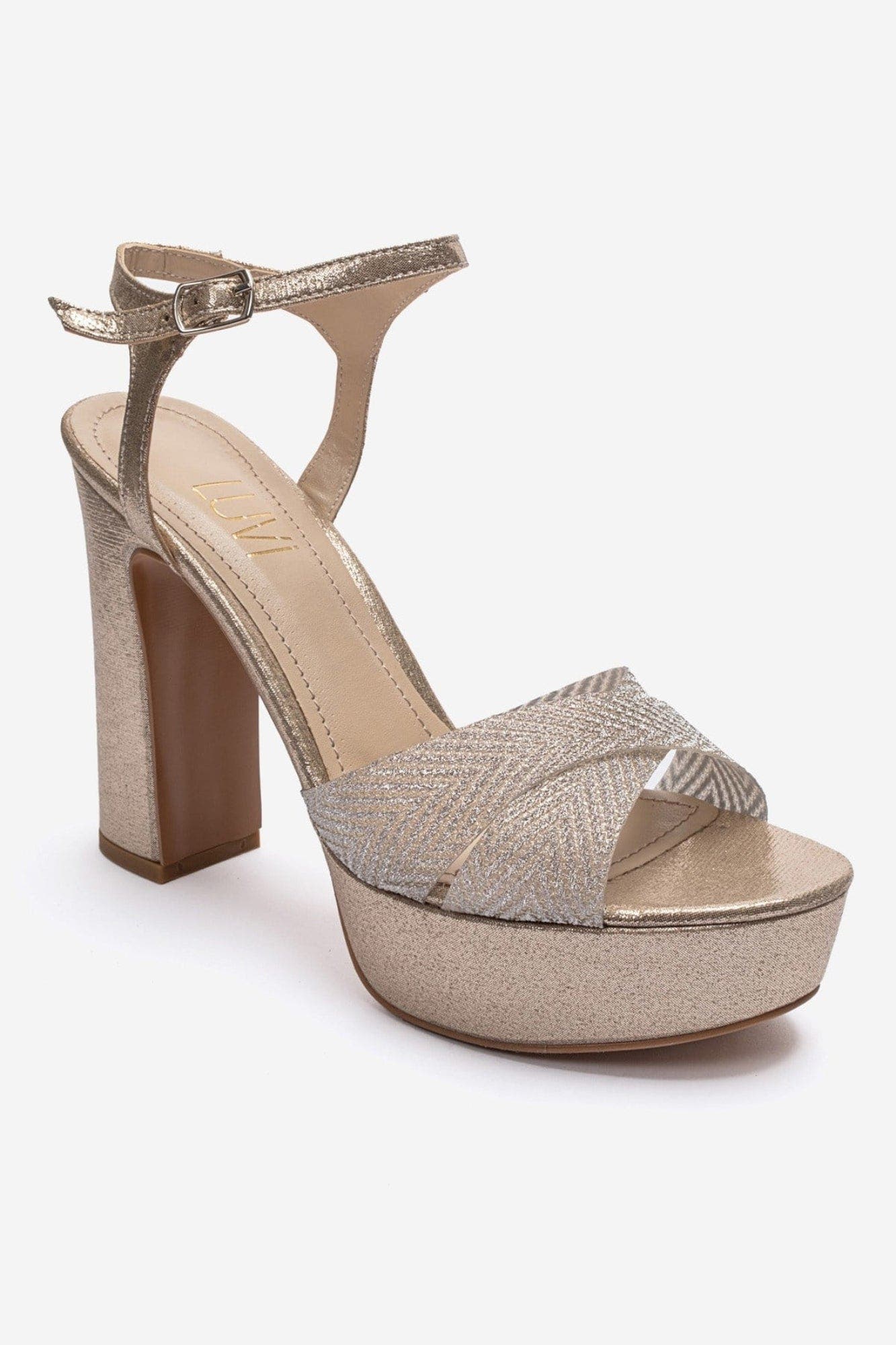 Orelion Platform High Heel Sandal, Alternate, color, Gold Glitter