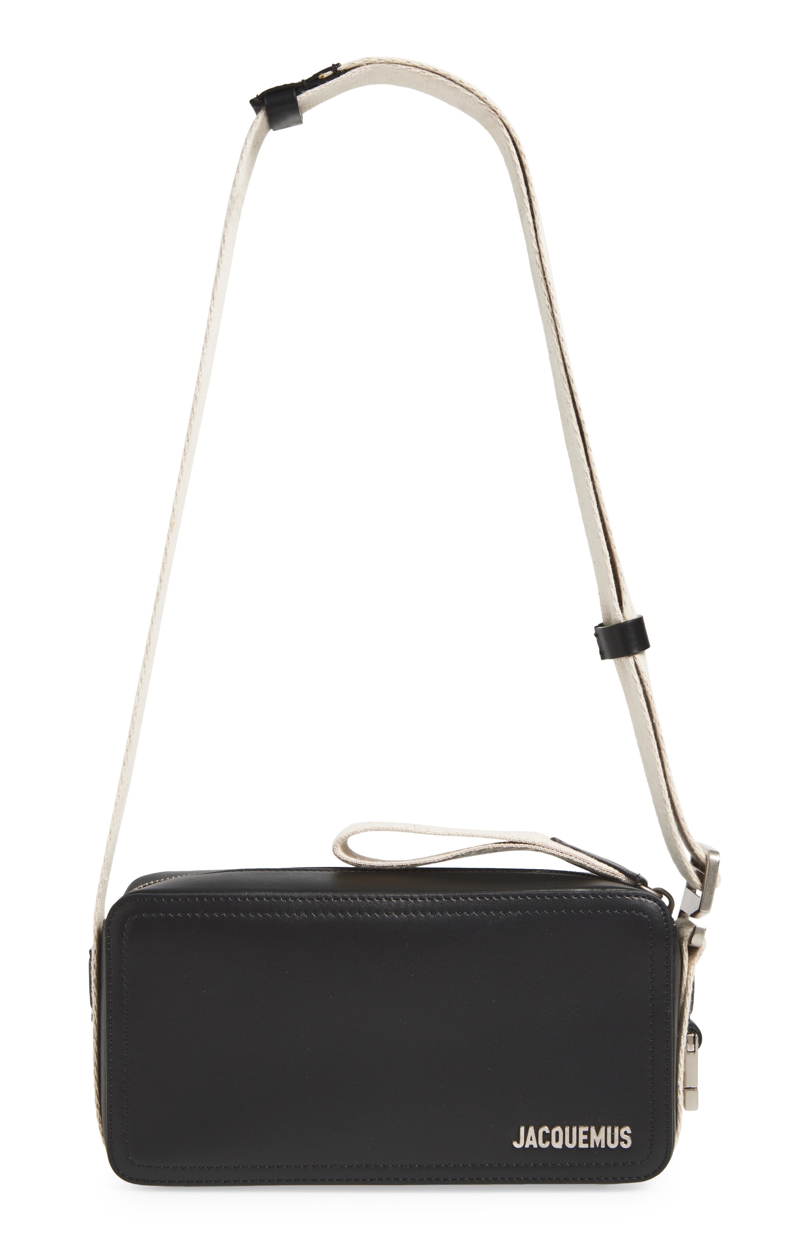Jacquemus Le Cuerda Horizontal Leather Shoulder Bag, Main, color, Black 990