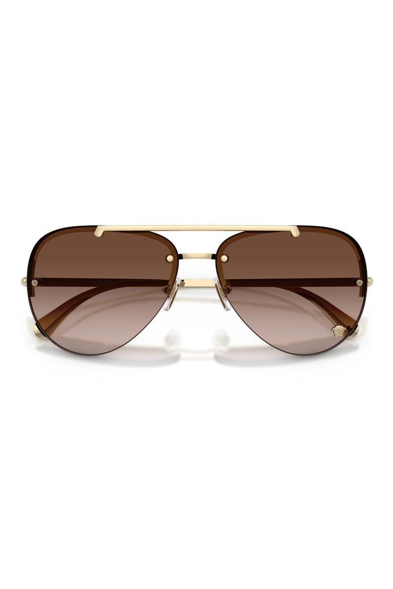 60mm Pilot Sunglasses, Alternate, color, PALE GOLD / BROWN GRADIENT