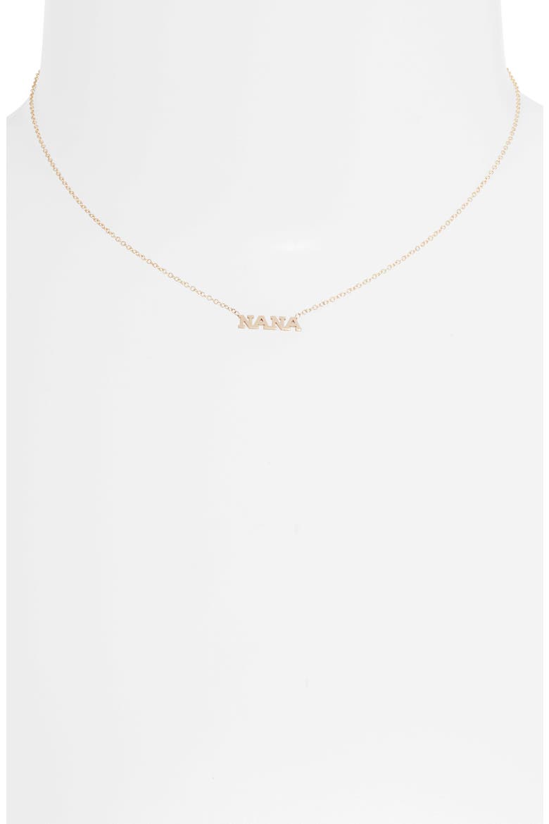 Tiny Letters Nana Pendant Necklace, Alternate, color, 14K GOLD