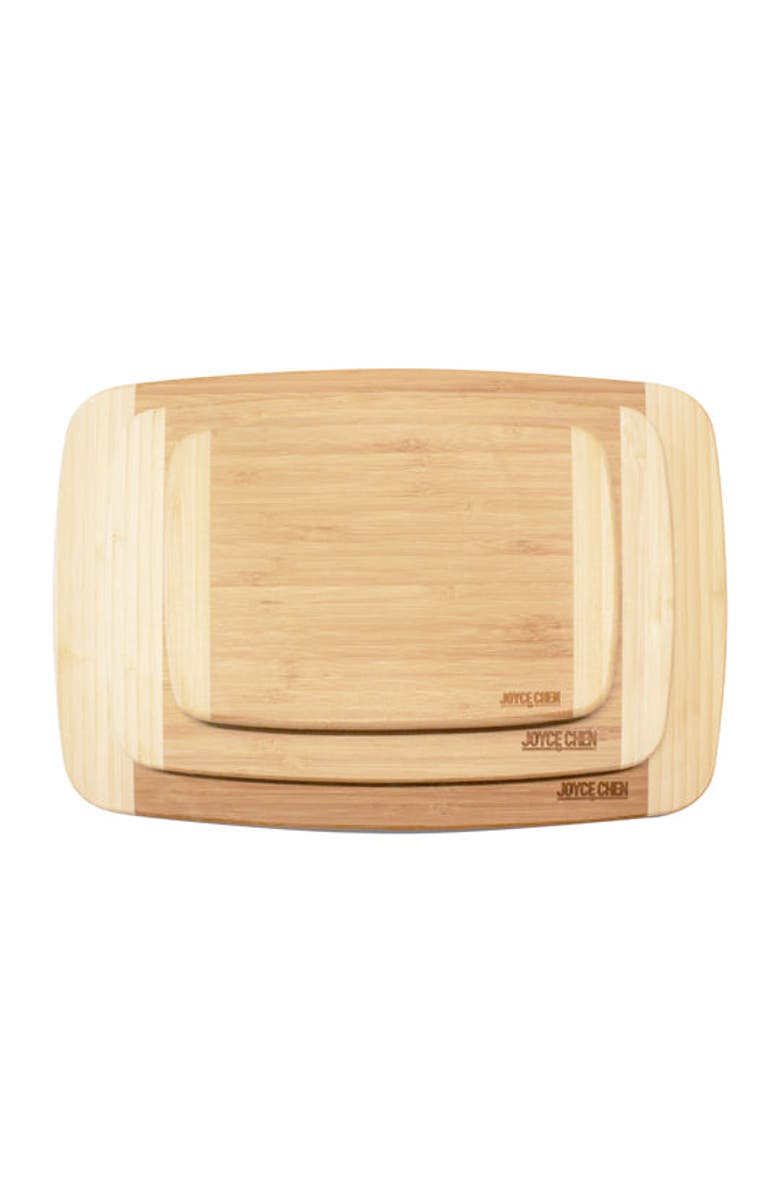 JOYCE CHEN Burnished Cutting Board Set, 3 pack, Alternate, color, Bamboo