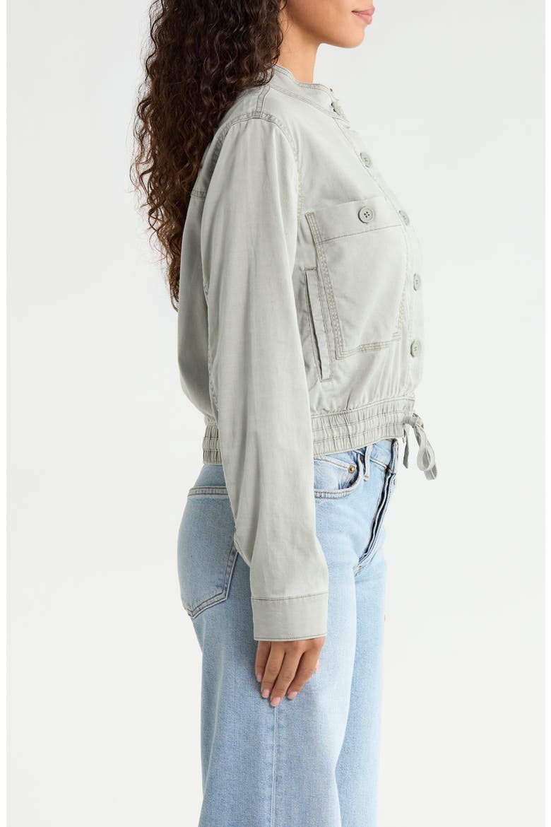 Spencer Tie Hem Cotton Blend Jacket, Alternate, color, EUCALYPTUS GREEN