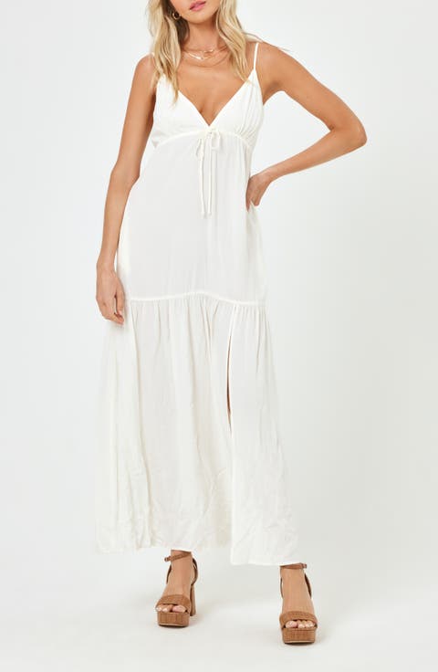 Victoria Drawstring Empire Waist Cover-Up Dress