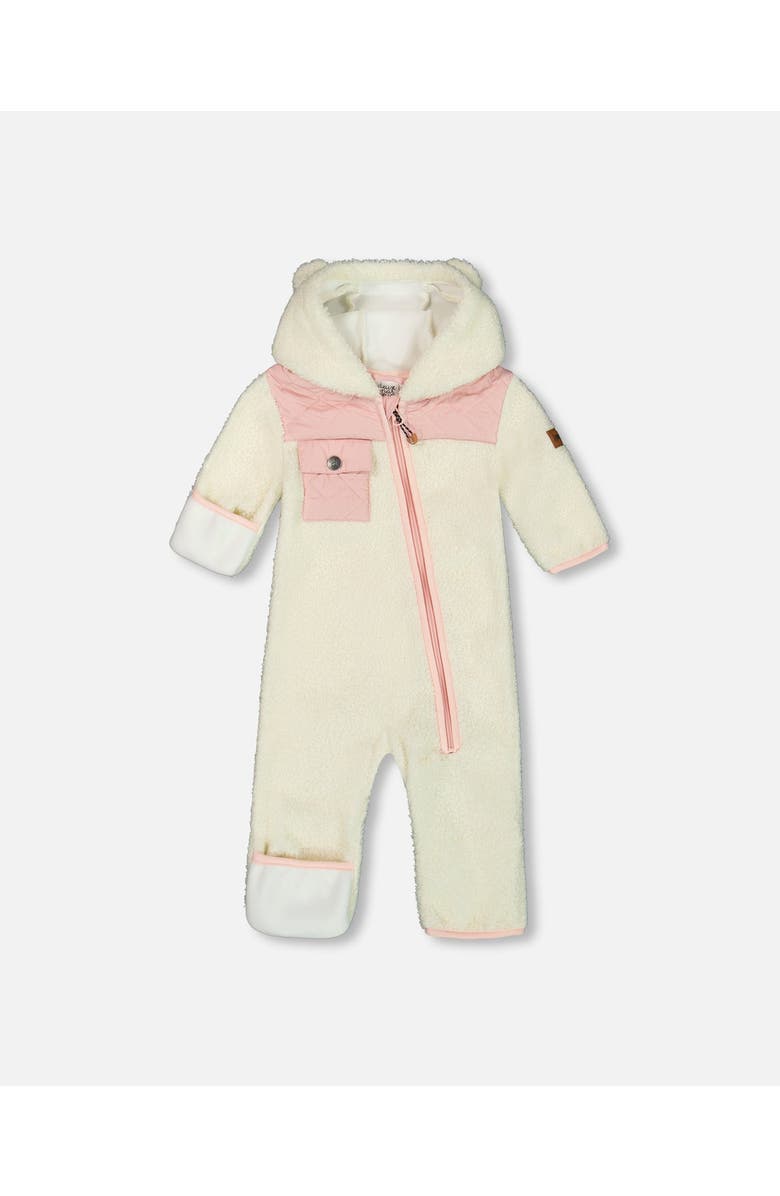 Deux par Deux Baby Girl's Baby One-Piece Mid-Season Outerwear Off-White And Pale Pink, Main, color,