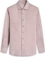 Bugatchi Axel Trim Fit Lattice Print Cotton Button-Up Shirt
