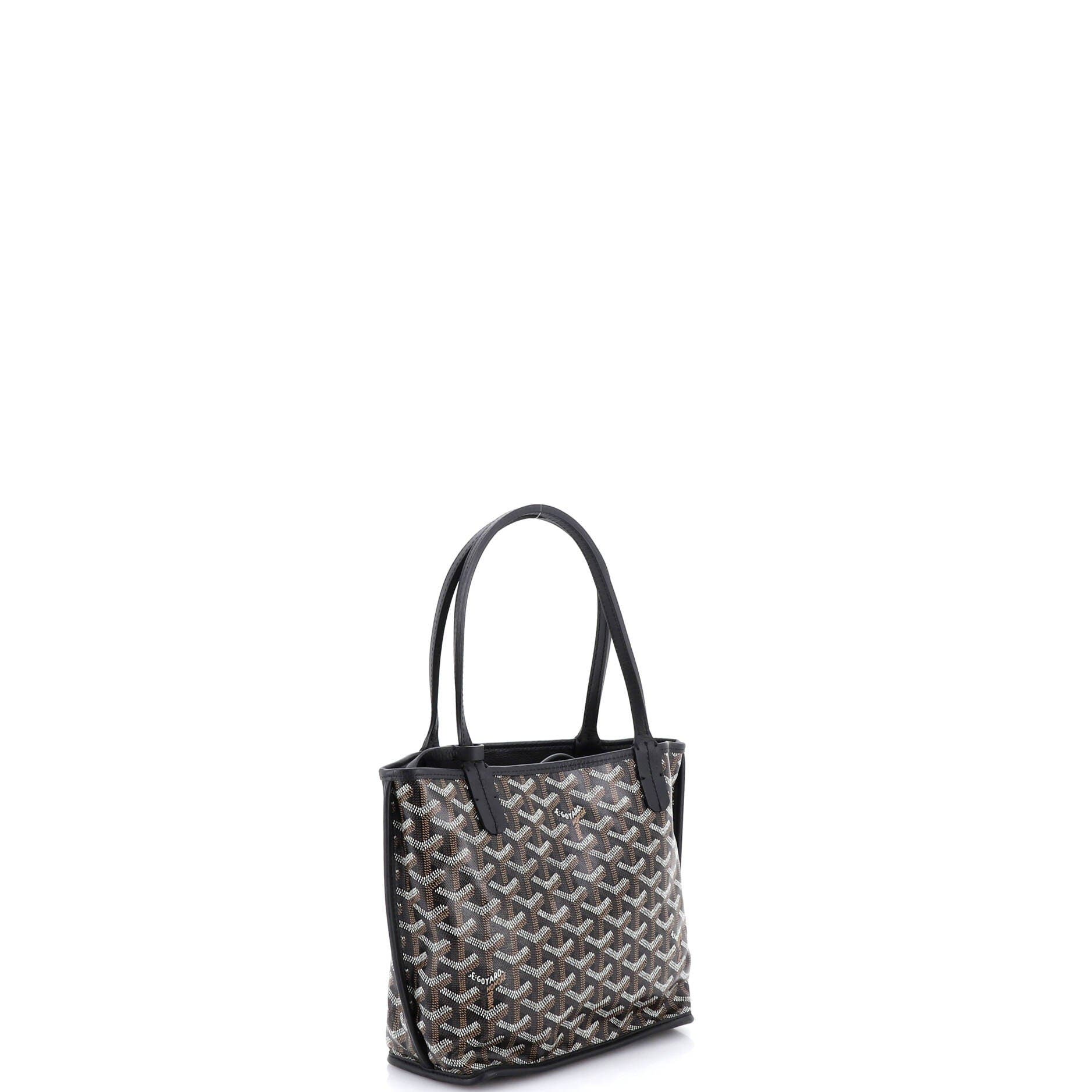 Pre-Owned Goyard Anjou Reversible Tote Coated Canvas Mini, Alternate, color, Black