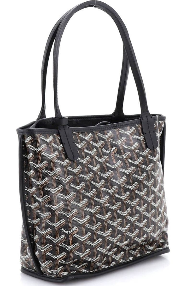 Pre-Owned Goyard Anjou Reversible Tote Coated Canvas Mini, Alternate, color, Black