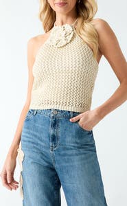 GUESS Alicia Crochet Halter Top