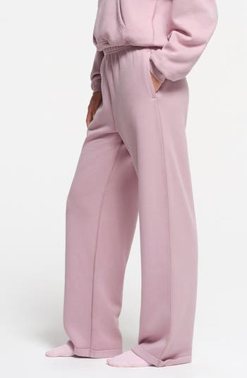 Cotton Blend Fleece Straight Leg Sweatpants