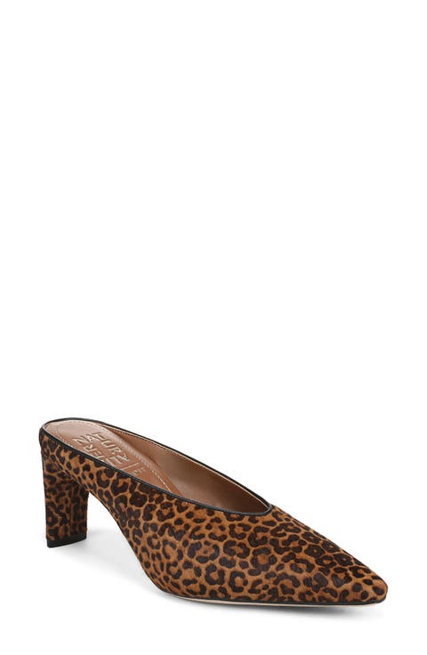Emerson Croc Embossed Leather Pointed Toe Mule