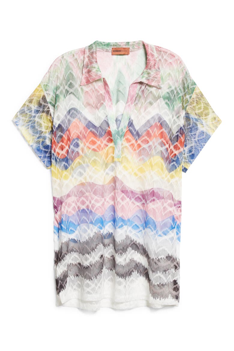 Short Sleeve Cover-Up Tunic, Alternate, color, MULTI