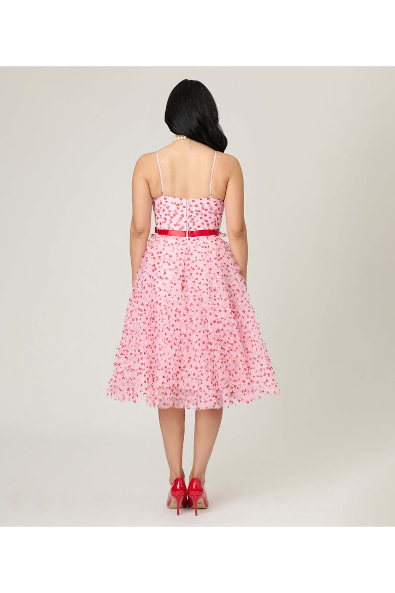 Tulle Sweetheart Cupcake Swing Dress, Alternate, color, Pink W/ Red Hearts