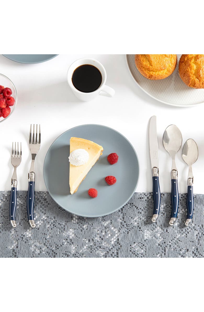 FRENCH HOME Laguiole 20-Piece Stainless Steel Flatware Set - Navy Blue, Alternate, color, Navy Blue