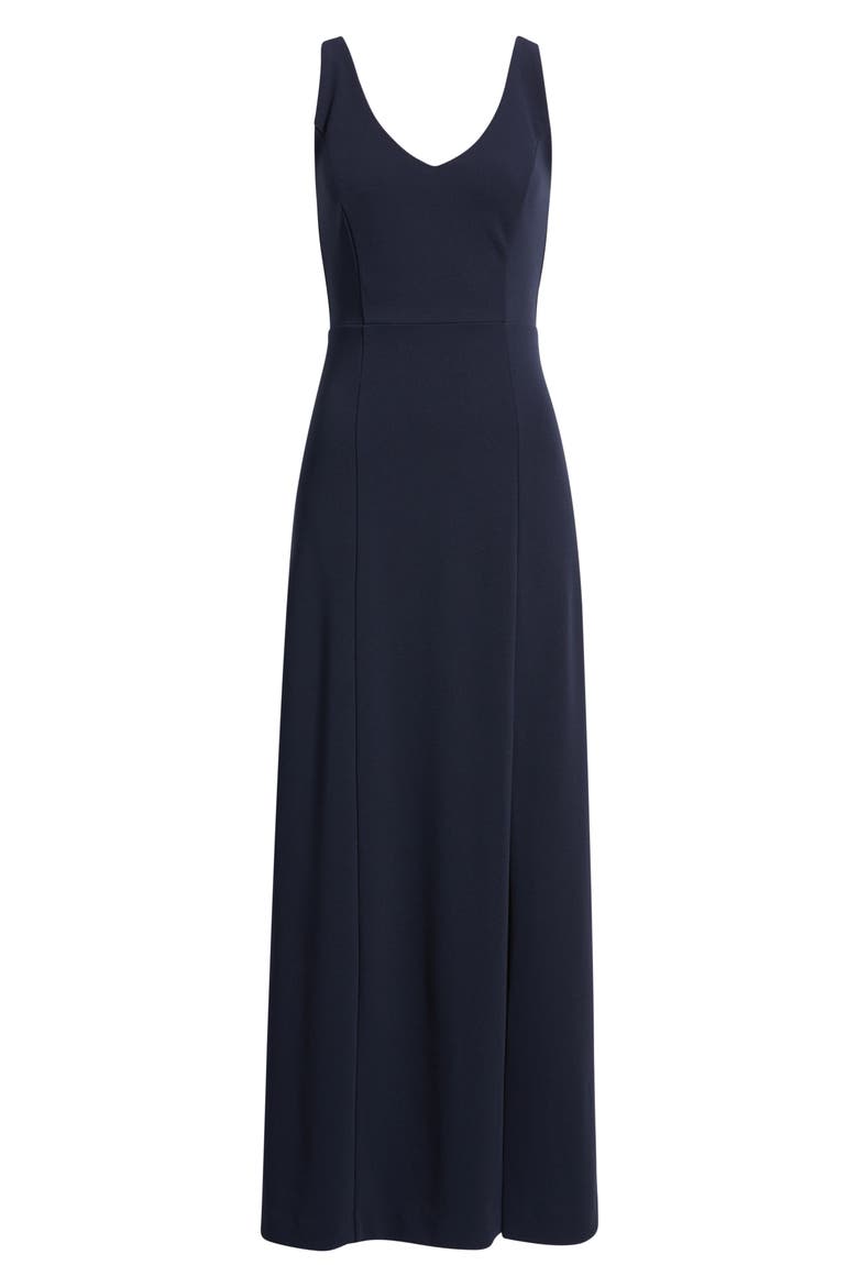 Seamed Cotton Blend Sheath Gown, Alternate, color, NAVY NIGHT