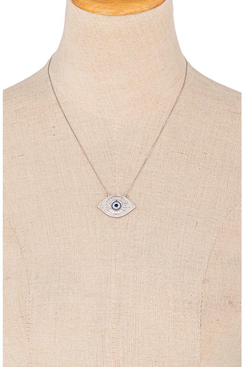 Evil Eye Pendant Necklace, Alternate, color, SILVER