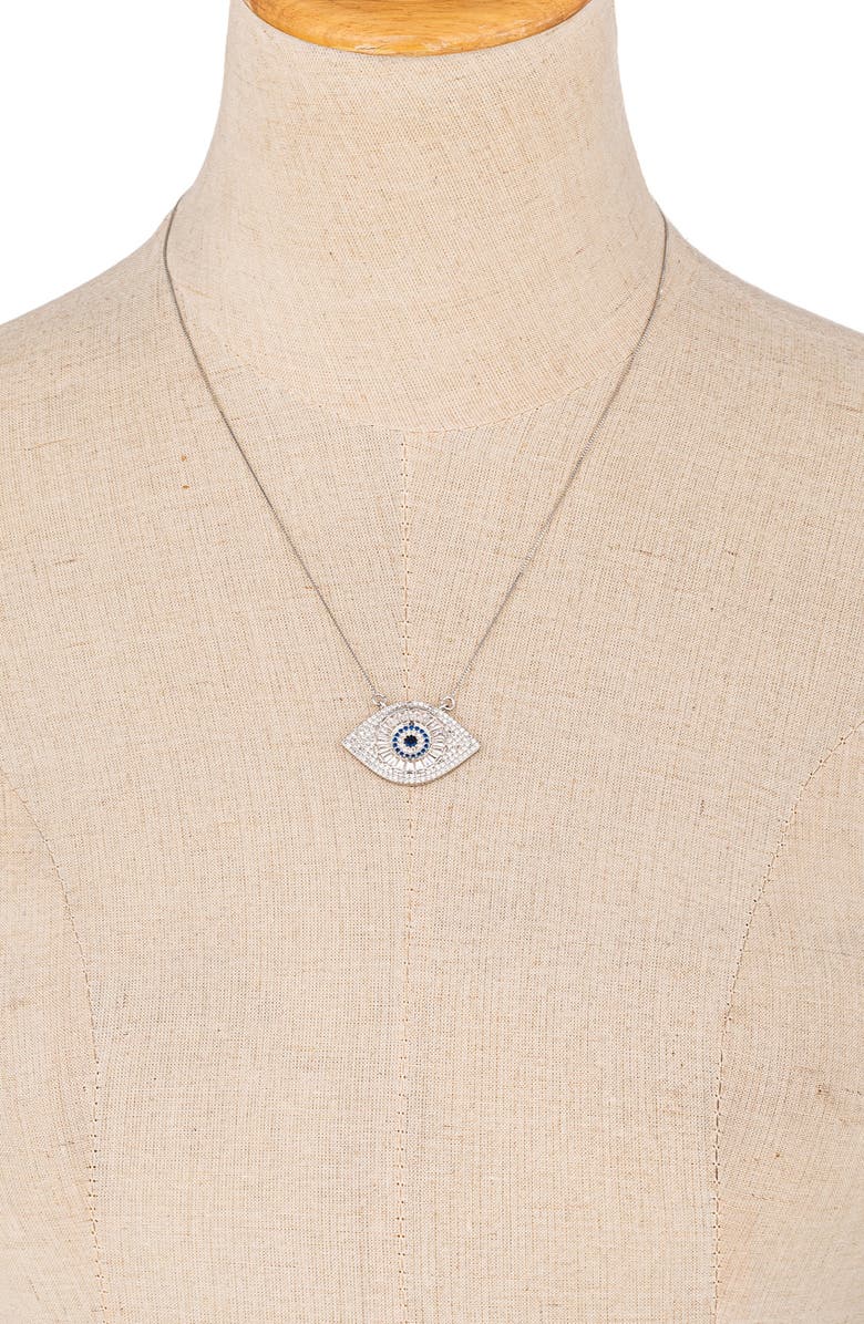 EYE CANDY LOS ANGELES Evil Eye Pendant Necklace, Alternate, color, Silver