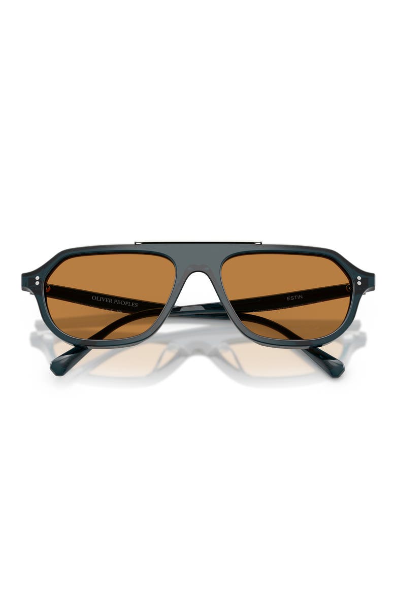 58mm Estin Irregular Sunglasses, Alternate, color, MIDNIGHT TEAL / COGNAC