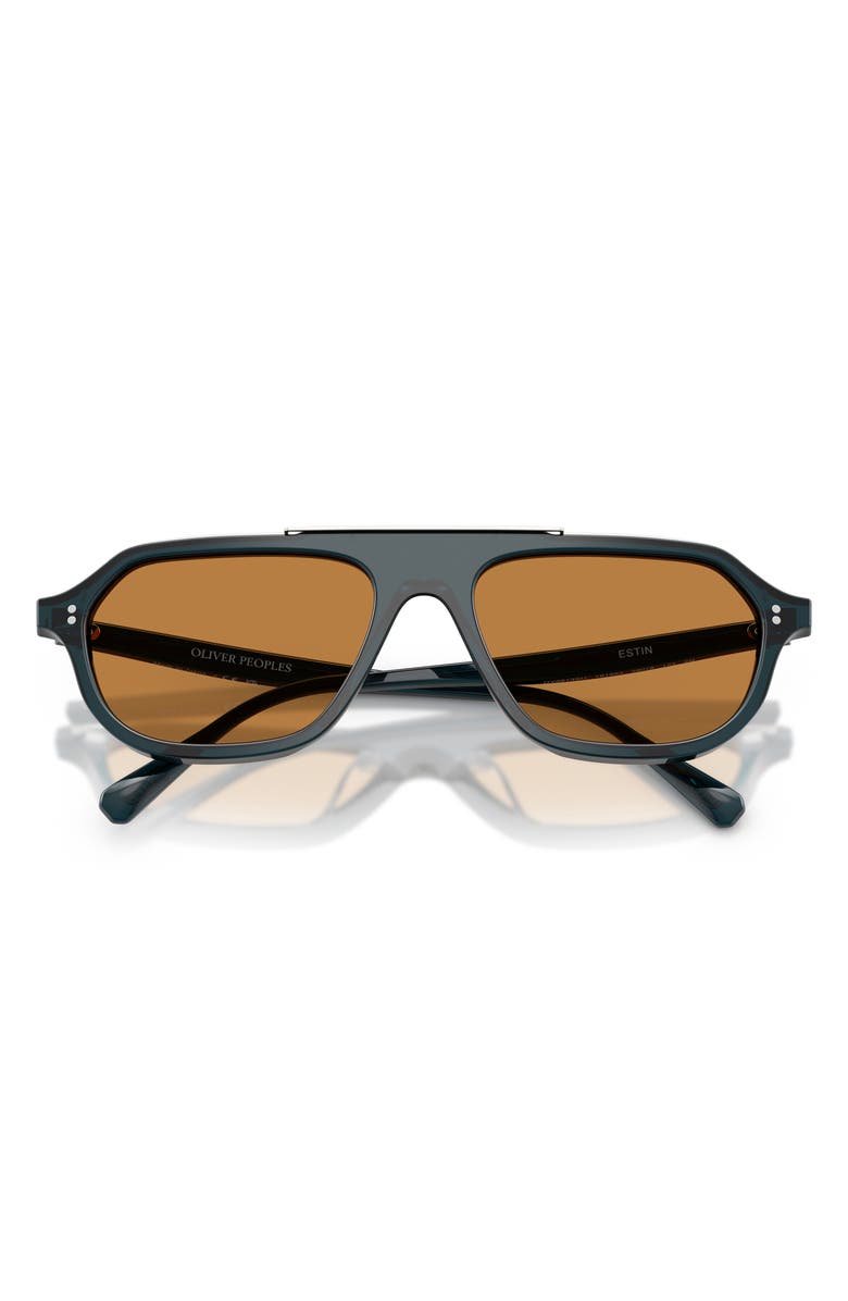 Oliver Peoples 58mm Estin Irregular Sunglasses, Alternate, color, Midnight Teal / Cognac