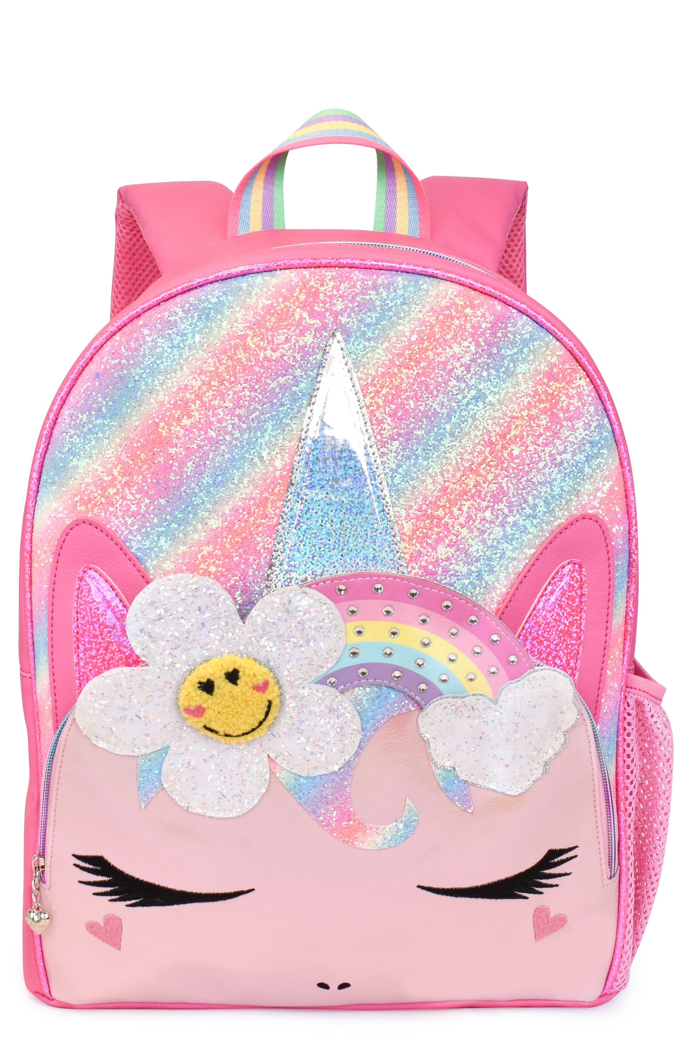 OMG Accessories Kids' Miss Gwen Glitter Backpack, Main, color, 
