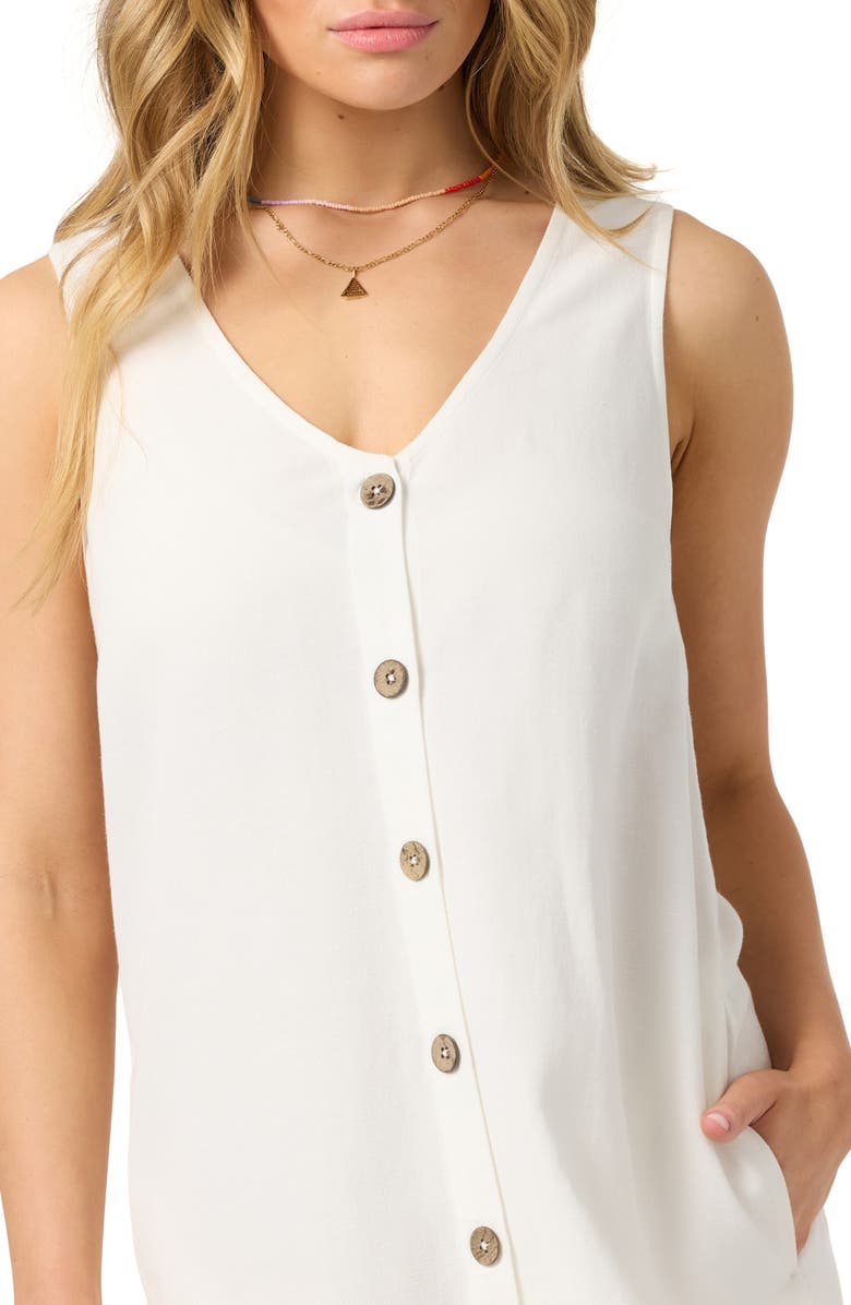 O'Neill Sanders Button-Up Minidress, Alternate, color, White