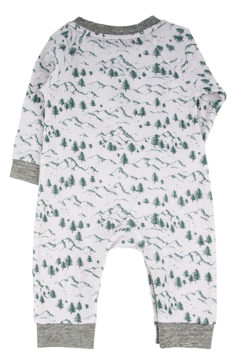 Miki Miette Henry Alpine Print Waffle Knit Romper, Alternate, color, 