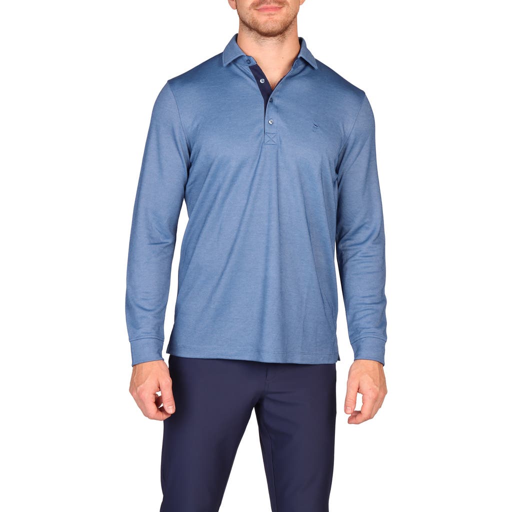 Tailorbyrd Long Sleeve Polo In Blue