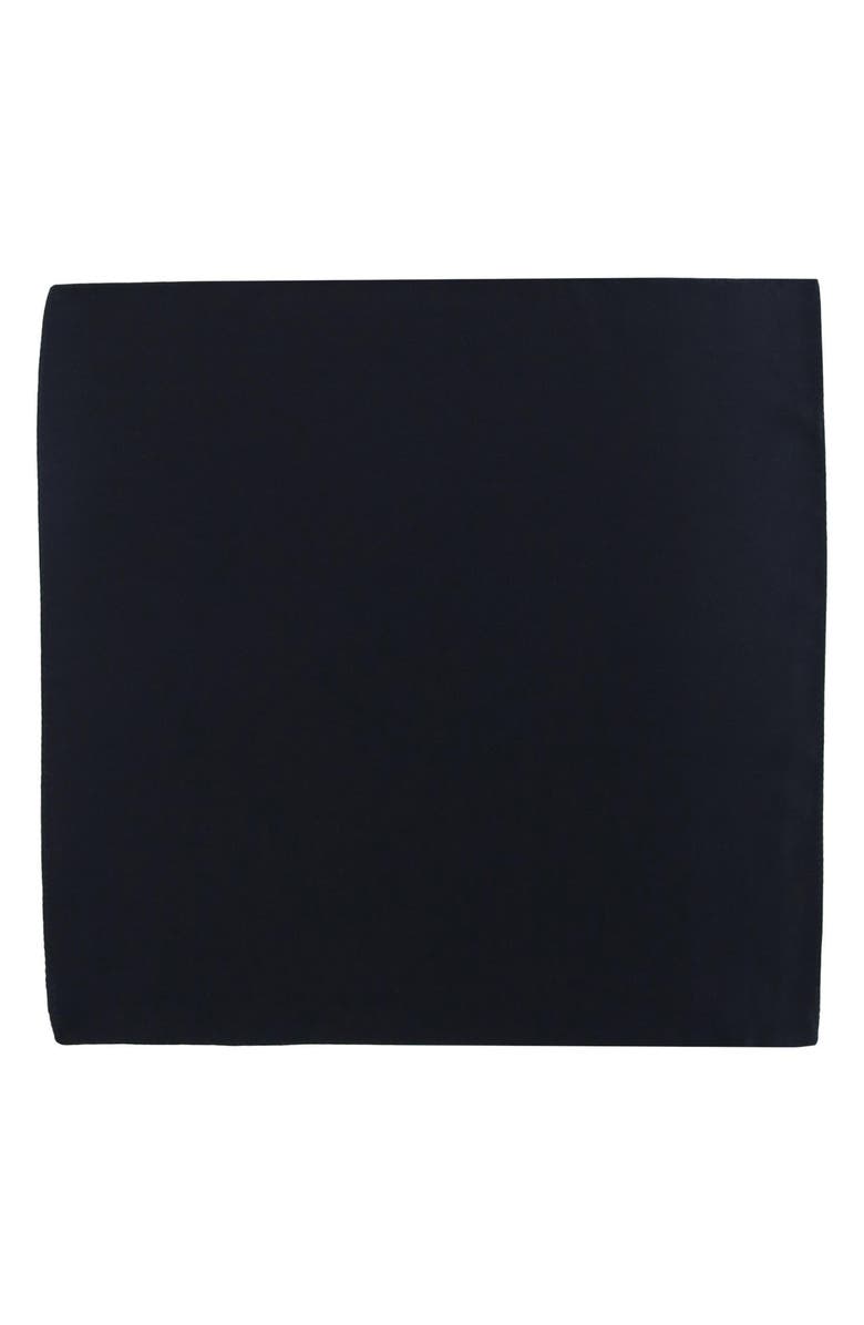 Trafalgar Sutton Solid Silk Pocket Square, Alternate, color, Black