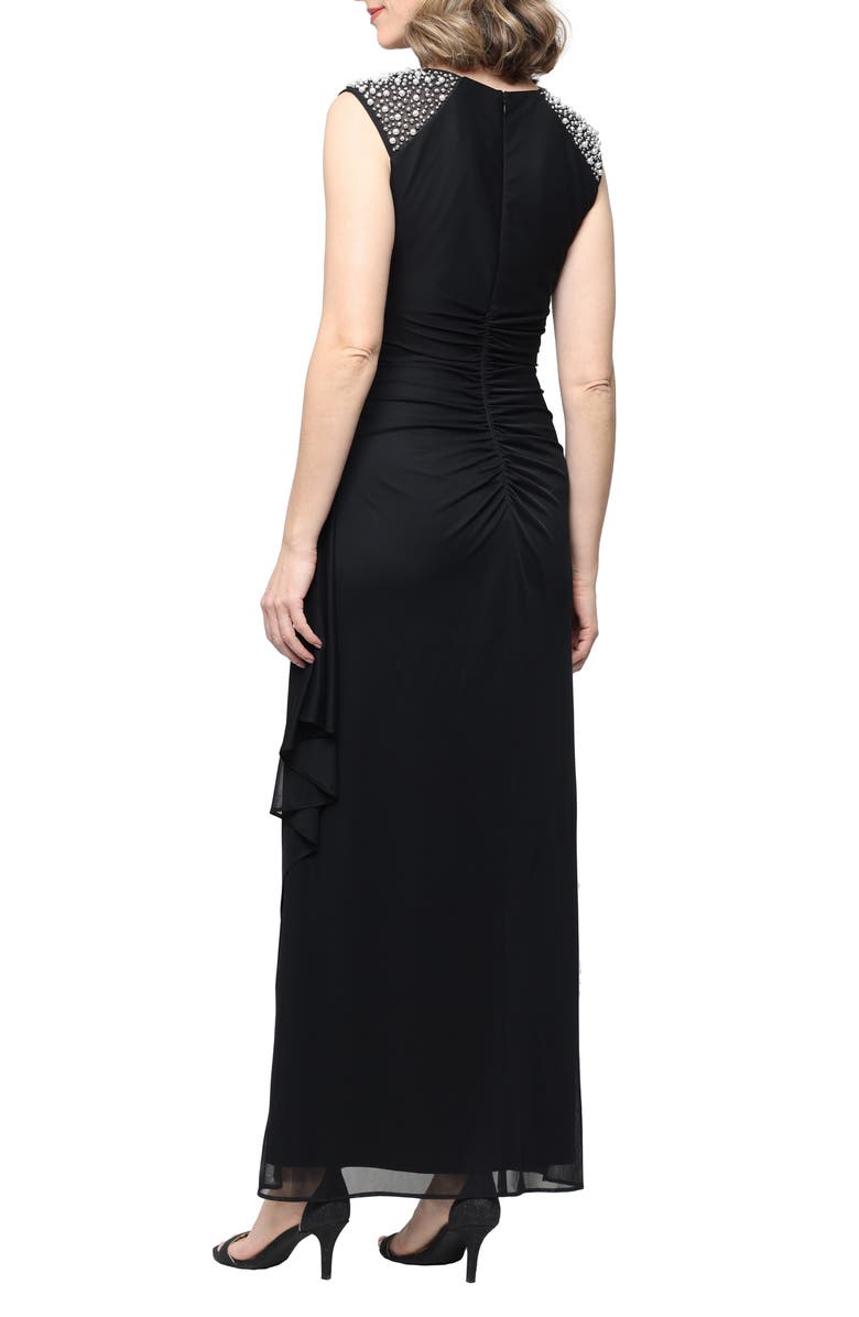 Alex Evenings Heat Set Crystal Empire Waist Gown, Alternate, color,