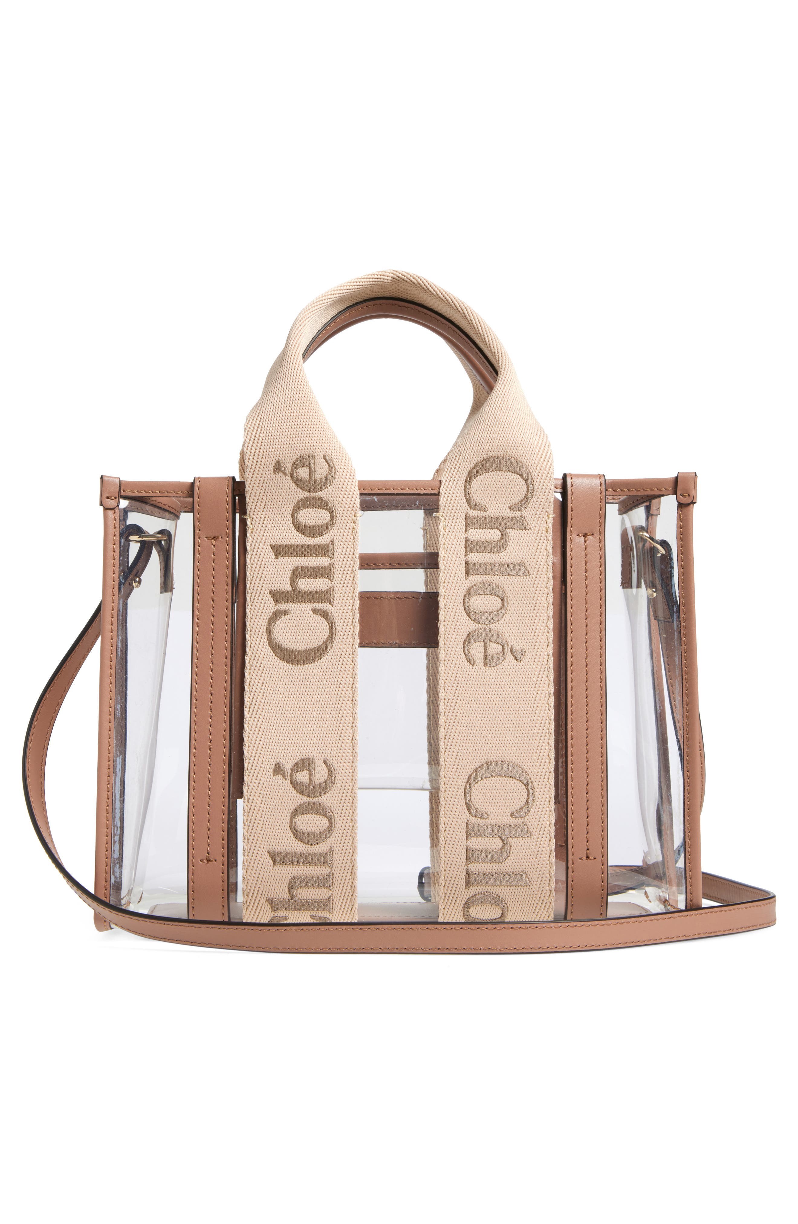 Chloé Small Woody Jelly & Leather Tote Bag, Alternate, color, 