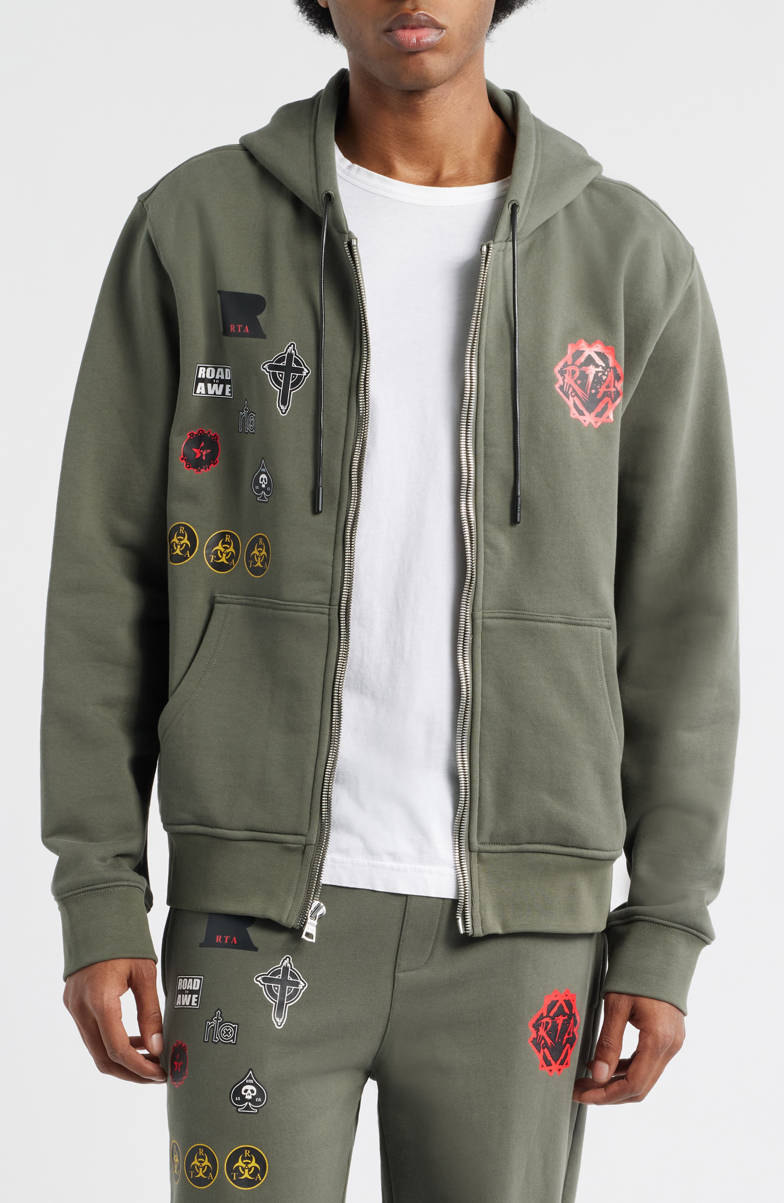 Floyd Military Patch Zip Hoodie