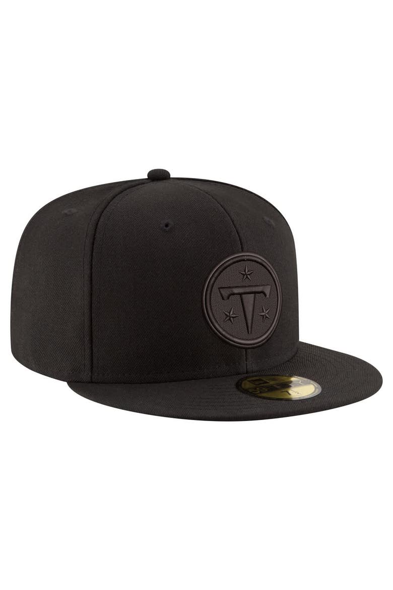 Men's New Era  Black Tennessee Titans Black on Black 59FIFTY Fitted Hat, Alternate, color, Black