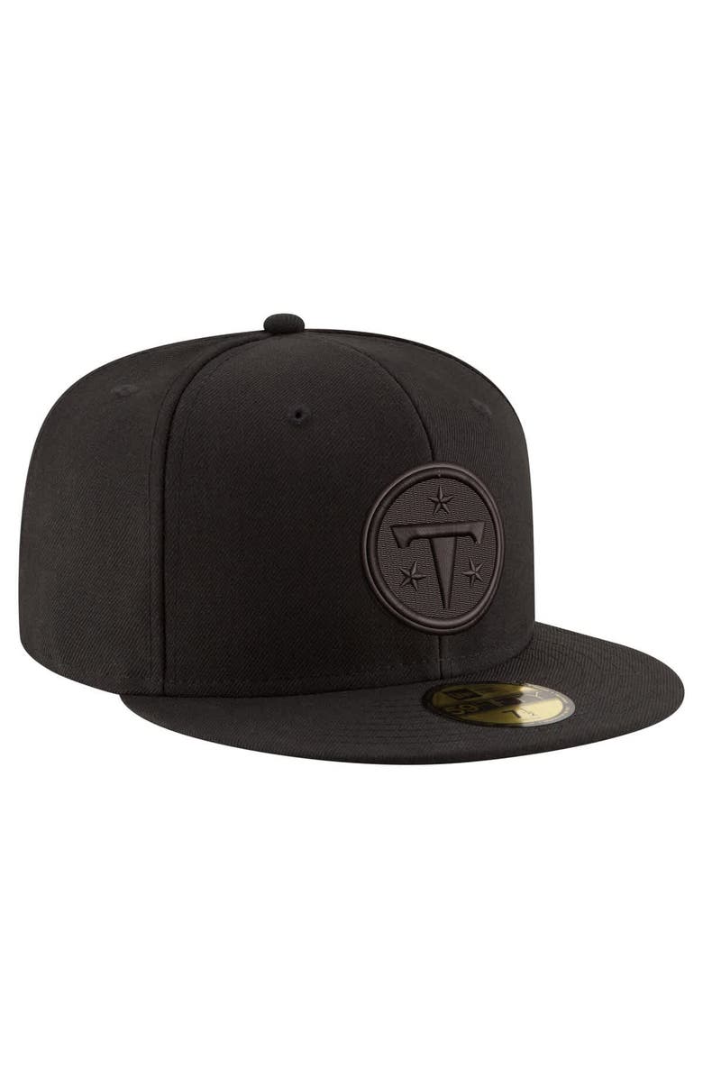 New Era Men's New Era  Black Tennessee Titans Black on Black 59FIFTY Fitted Hat, Alternate, color, Black