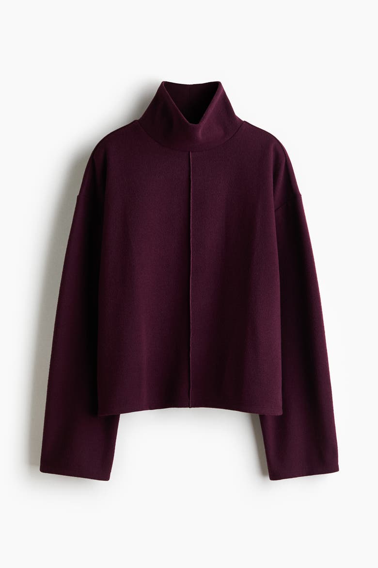 Loose-fit Mock Turtleneck Sweater, Alternate, color, Burgundy