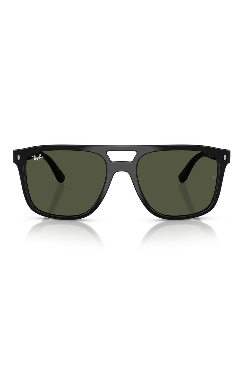 58mm Square Sunglasses, Main, color, BLACK