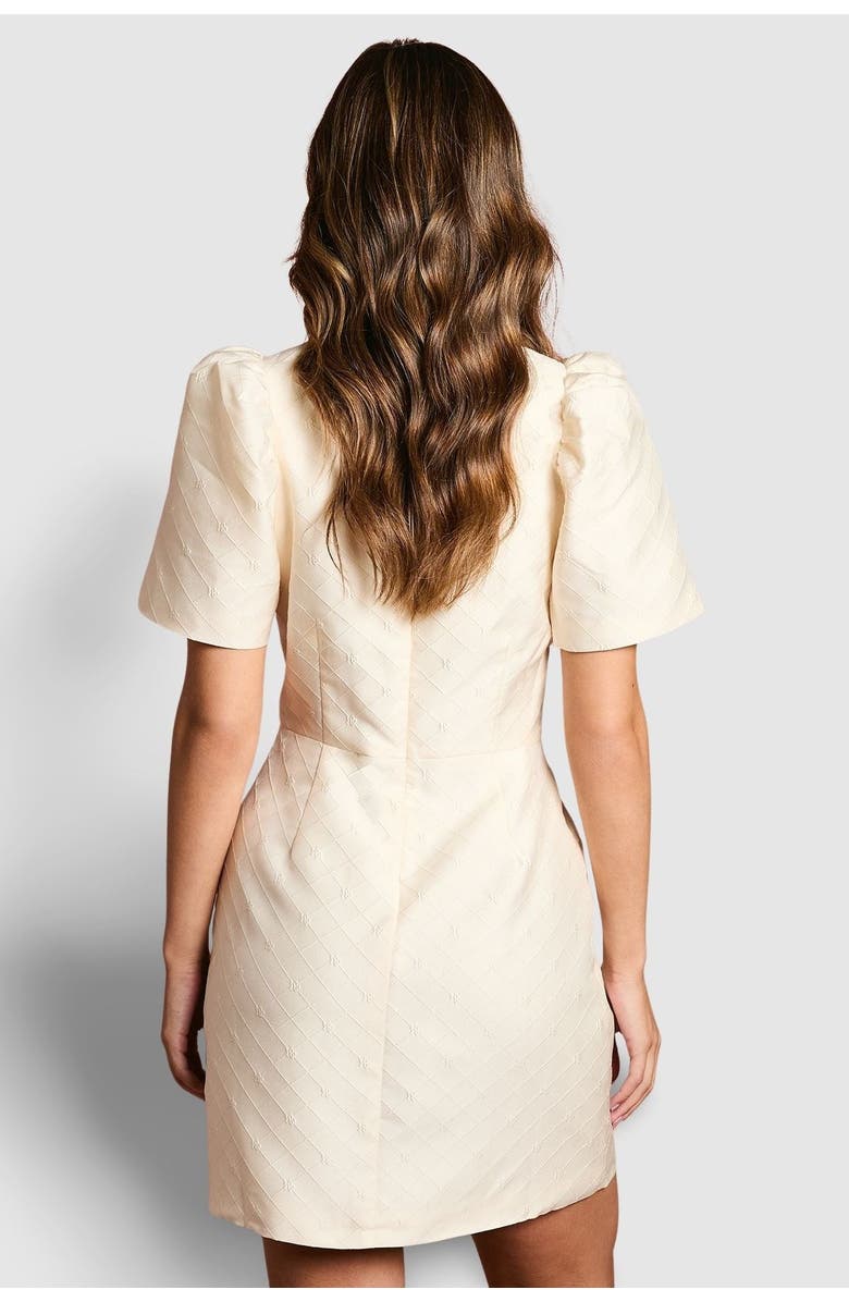 Coast Jacquard Bow Mini Dress, Alternate, color, Ivory