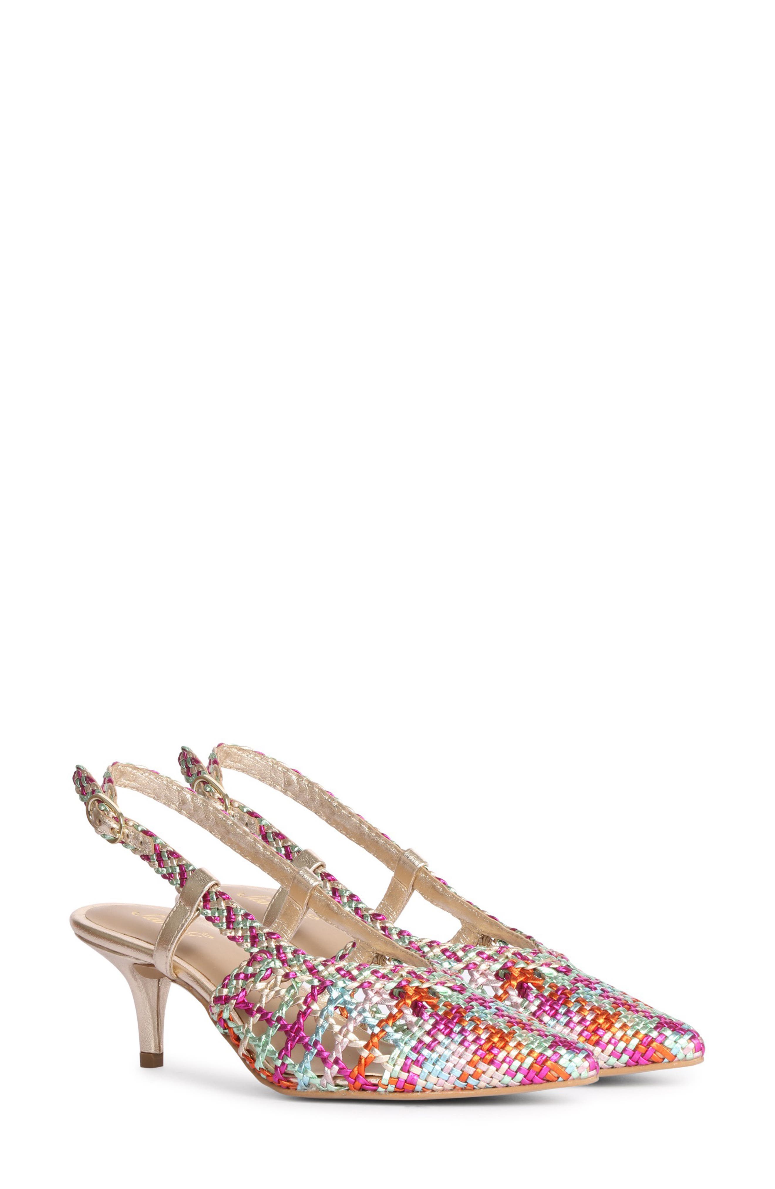 SAINT G Abril Metallic Woven Slingback Pump, Alternate, color, 