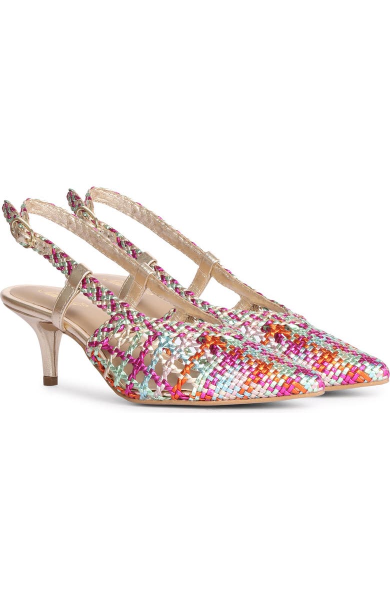 SAINT G Abril Metallic Woven Slingback Pump, Alternate, color,