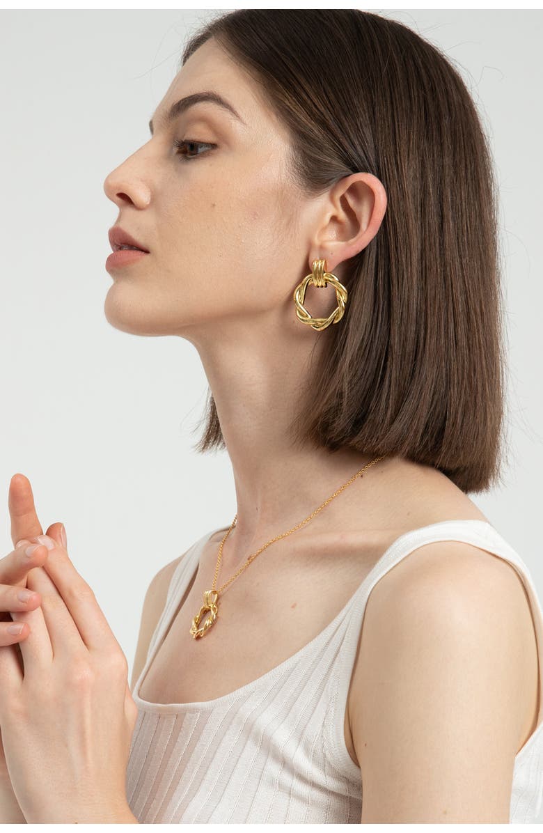 Classicharms Eléa Twisted Hoop Earrings, Alternate, color, Gold