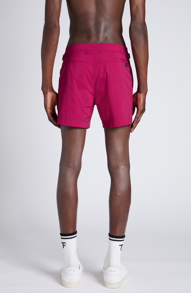 TOM FORD Compact Poplin Swim Trunks, Alternate, color, Dp540 Fuschia