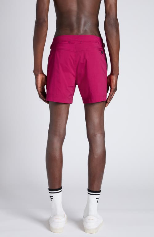 Tom Ford Compact Poplin Swim Trunks In Dp540 Fuschia