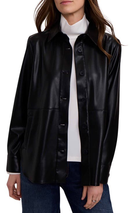 Ronnie Faux Leather Shirt Jacket