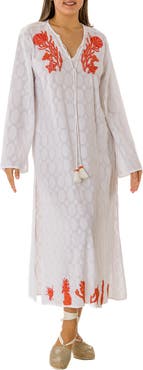 RANEES Embroidered Cotton Kaftan