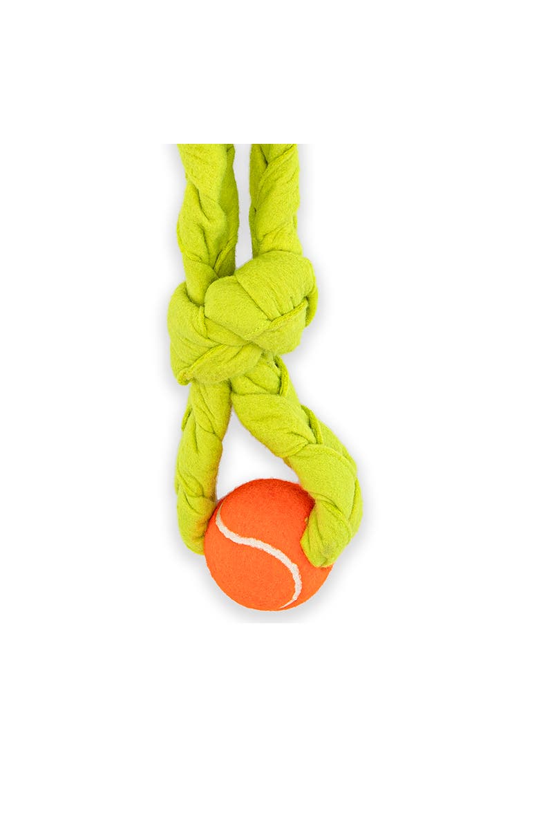 GURU Pet Dog Toy Figure 8 Squeaking Tennis Snuffle 20 Inch Rope, Alternate, color, Green