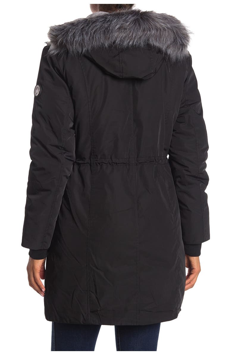 Noize Scarlet Heavyweight Coat With Fuax Fur Hood, Alternate, color,