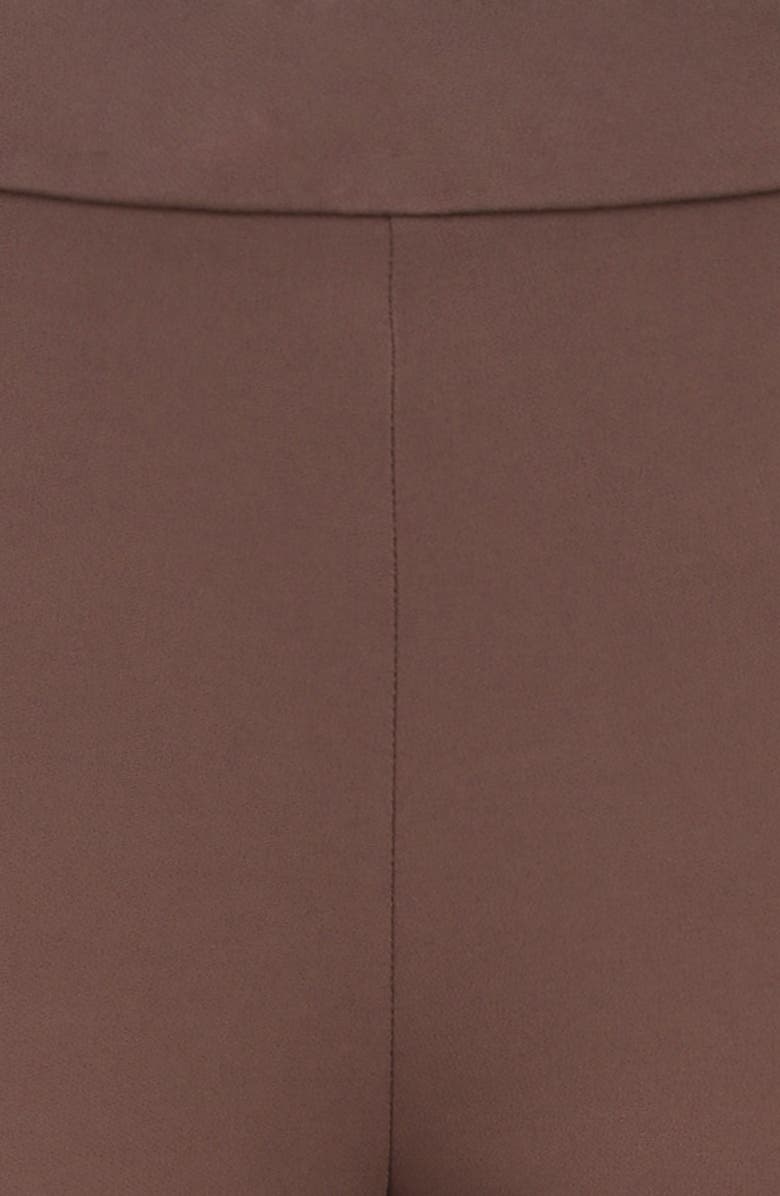 HOUSE OF CB Chiara Straight Leg Crepe Trousers, Alternate, color, Brown