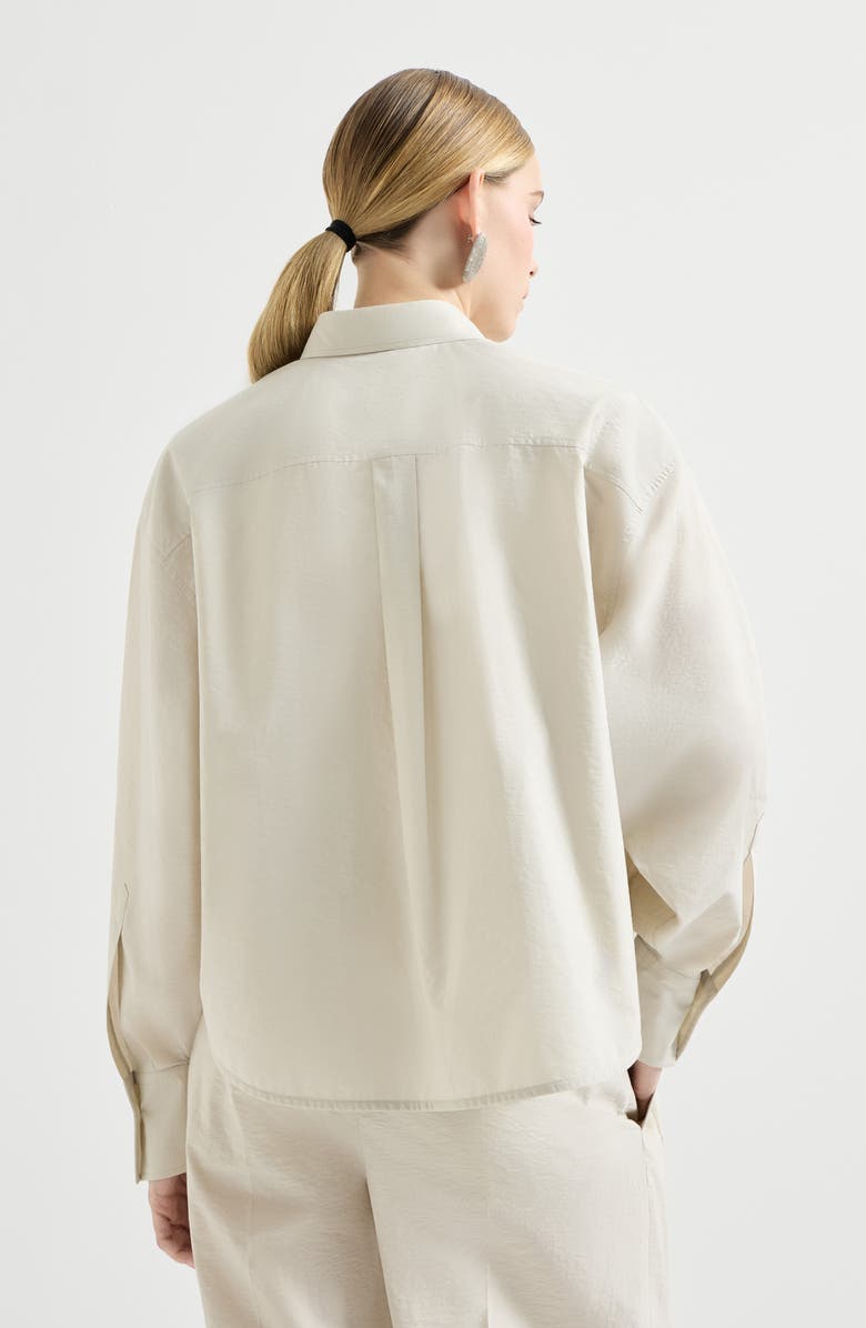 Brunello Cucinelli Shirt with dazzling seabed embroidery, Alternate, color, Panama