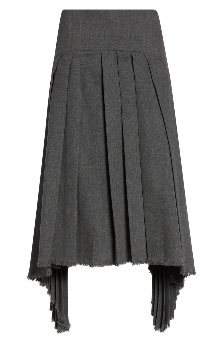 Jil Sander Pleated Asymmetric Skirt, Alternate, color, Volcanic Glass